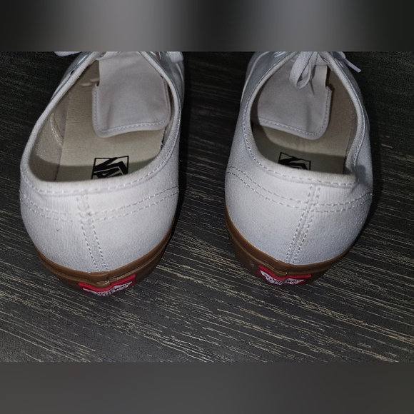 Vans Authentic Vintage White / Gum Sole. Low top Skate vans, Size 12 WIDE CUSTOM - Picture 5 of 6